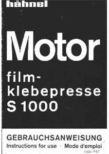 Haehnel Motor-Splicer S 1000 manual. Camera Instructions.